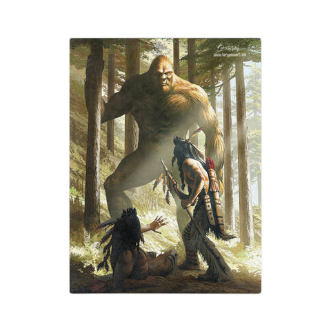 Sasquatch vs Crow Velveteen Blanket