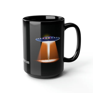 Alien Encounters V1 Black Mug, 15oz