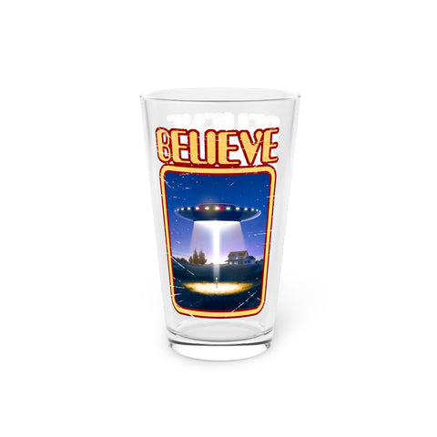 Retro Alien Encounter Pint Glass, 16oz