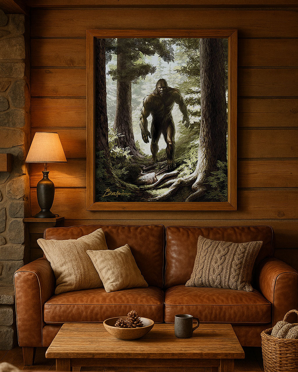 絵画 BIGFOOT Bigfoot Watercolor Canvas / Bigfoot Painting - Bigfoot Art