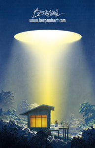 Alien Encounters 2 - Mothership Hovering. Signed Art Prints