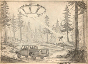 Fire in the Sky, Pencil Sketch (Signed by Bergamin)