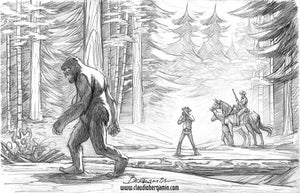 The Patterson-Gimlin Film 50th Anniversary. Pencil Sketch